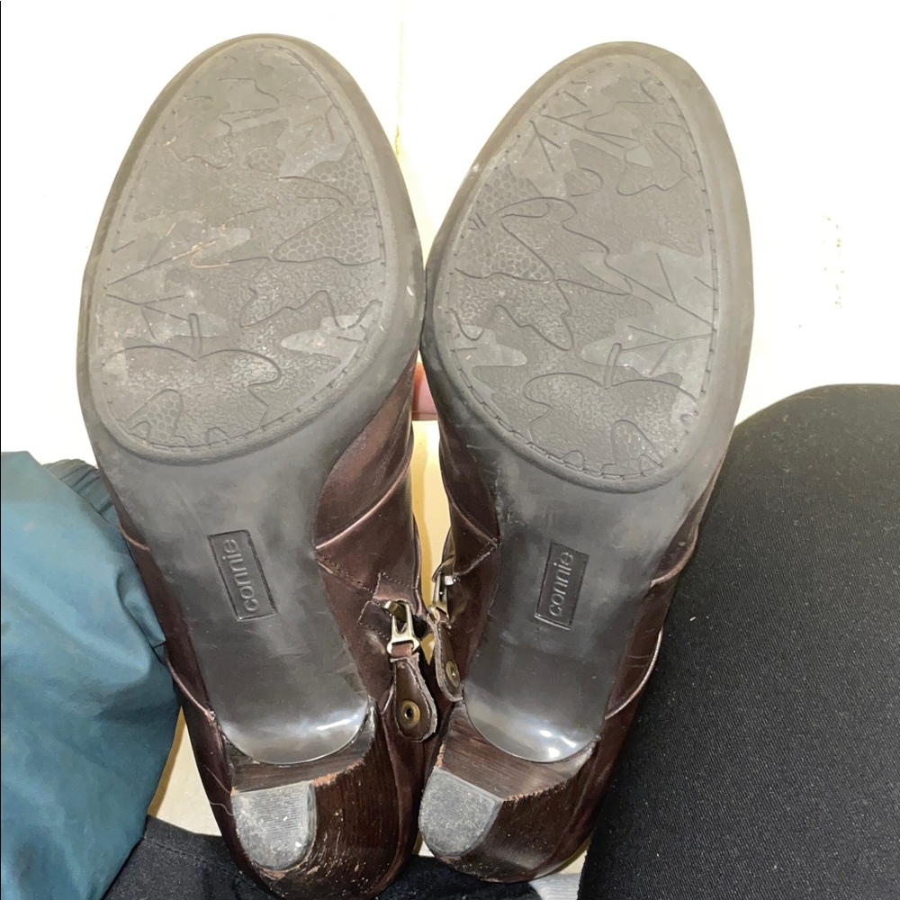 Connie Dark Brown Leather Ankle Booties - Picture 5 of 7